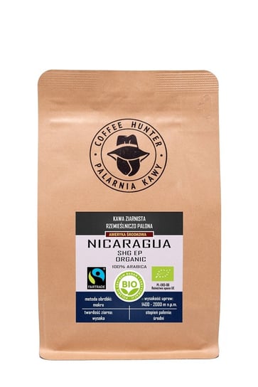 COFFEE HUNTER, KAWA ZIARNISTA ARABICA 100 % NIKARAGUA FAIR TRADE BIO, 250 g COFFEE HUNTER