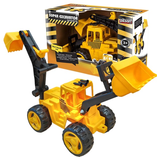 COIL Koparko-ładowarka duża ruchoma spychacz zabawka auto żółta COIL
