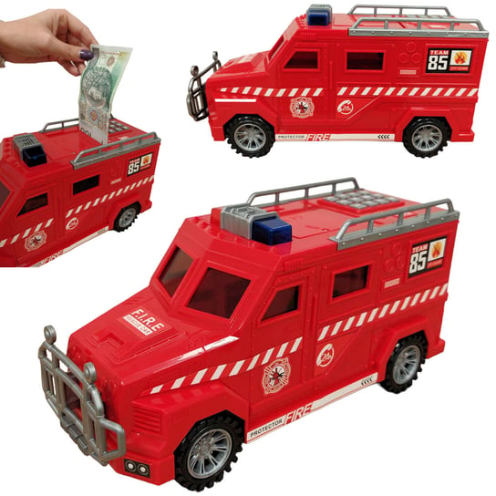 COIL Skarbonka na monety banknoty świnka prezent na pieniądze otwierana interaktywna auto straż pożarna COIL