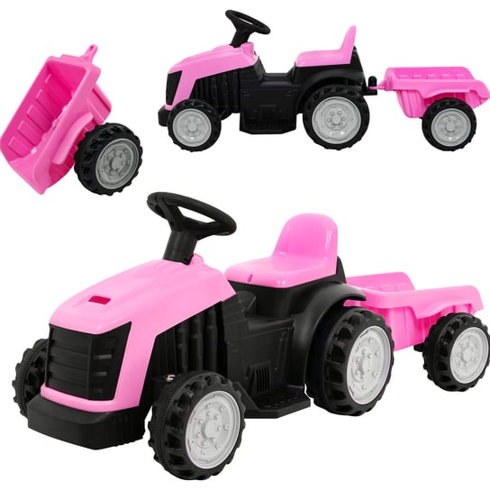 Coil Traktor Z Przyczepą Jeździk Na Akumulator Różowy COIL