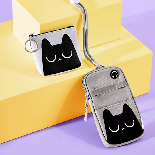 Coin Pouch, Purrfect School, biały Empik