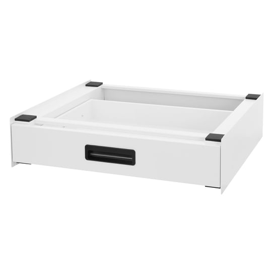 Cokół do pralki z białej stali akcesorium z szufladą 60,5x54x15 cm ML-DESIGN