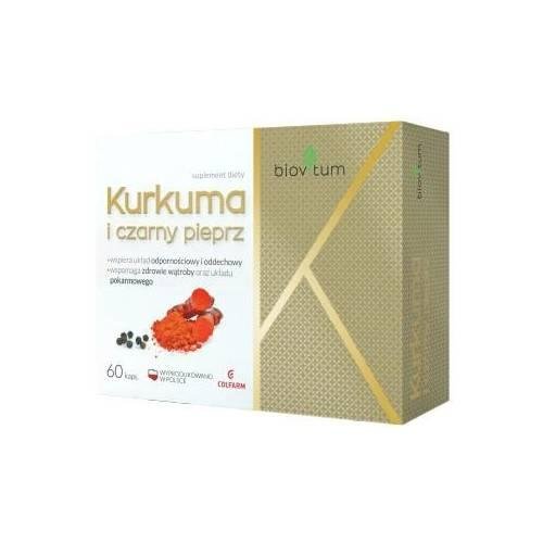 COLFARM Kurkuma i czarny pieprz Biovitum Liquid, 60kapsułek Colfarm