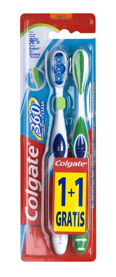 Colgate, 360° Whole Mouth Clean, szczoteczka miękka, 2 szt. Colgate