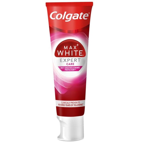 Colgate, Max White Expert Care Sensitive & Enamel Protection, Wybielająca pasta do zębów, 75 ml Colgate