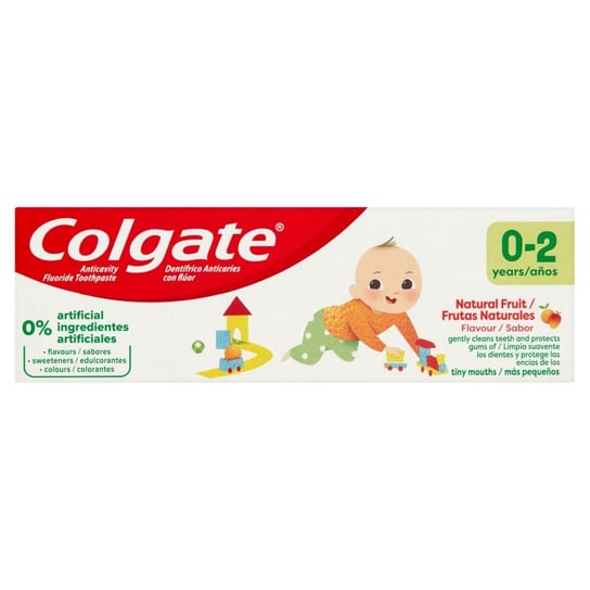 Colgate, pasta do zębów dla dzieci Naturalnie Owocowy Smak (0-2 lat), 50 ml Colgate