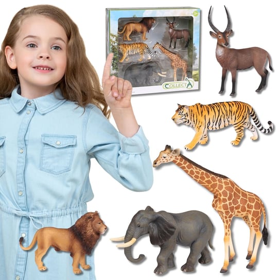 Collecta, Figurka kolekcjonerska, Zestaw Figurek Dla Dzieci, Dzikie Zwierzęta Safari, nr kat 68683 Collecta
