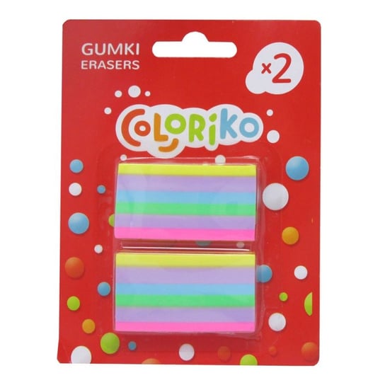 Coloriko, kolorowe gumki do ścierania, 2 sztuki Coloriko