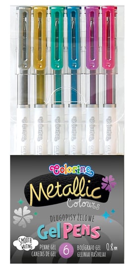 Colorino, Długopisy żelowe metaliczne, 6 kolorów Colorino
