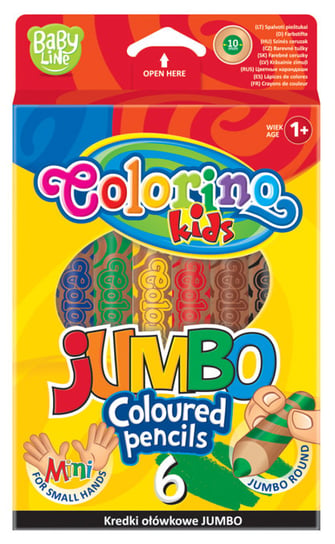Colorino Kids, Kredki ołówkowe okrągłe Jumbo, 6 kolorów Colorino
