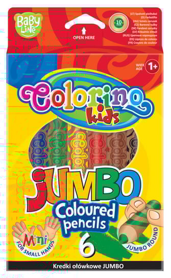 Colorino Kids, Kredki ołówkowe okrągłe Jumbo, 6 kolorów Colorino