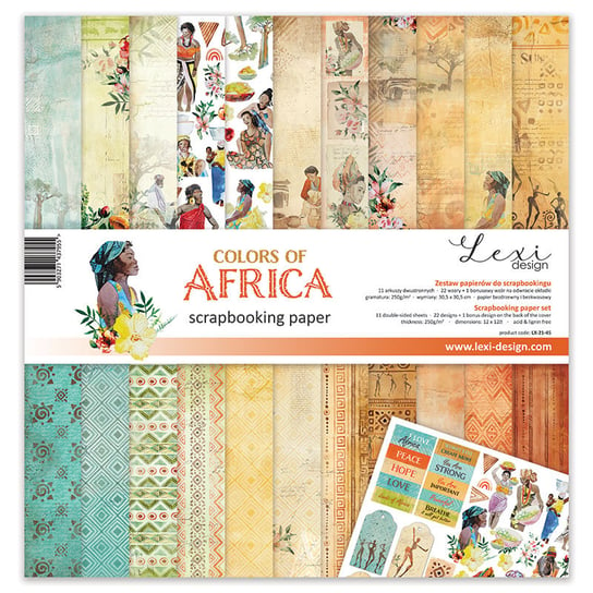 Colors of Africa  - zestaw papierów - 30,5 cm x 30,5 cm - Lexi Design Lexi Design