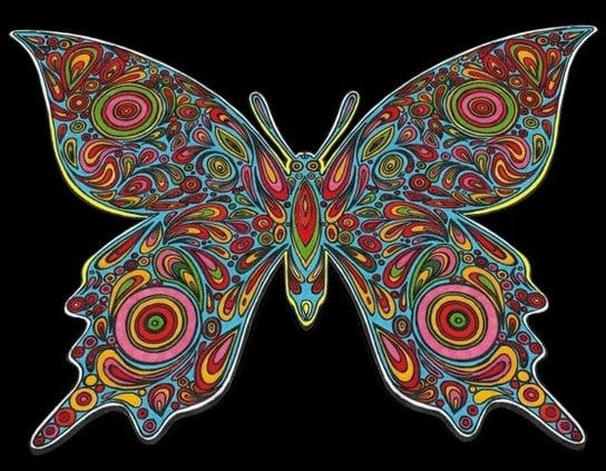 Colorvelvet, kolorowanka welwetowa, Motyl Colorvelvet