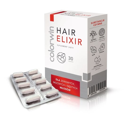 Colorwin Hair elixir suplement diety na wzrost włosów 30 kapsułek Colorwin