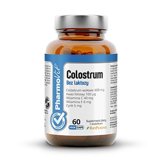 Colostrum bez laktozy Clean Label 60 kapsułek - Pharmovit Pharmovit