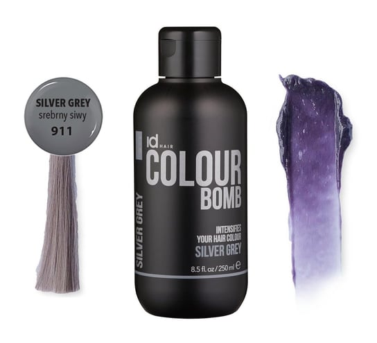 Colour Bomb, odżywka koloryzująca z keratyną i witaminą B5 Srebrny Siwy 911, 250 ml Colour Bomb