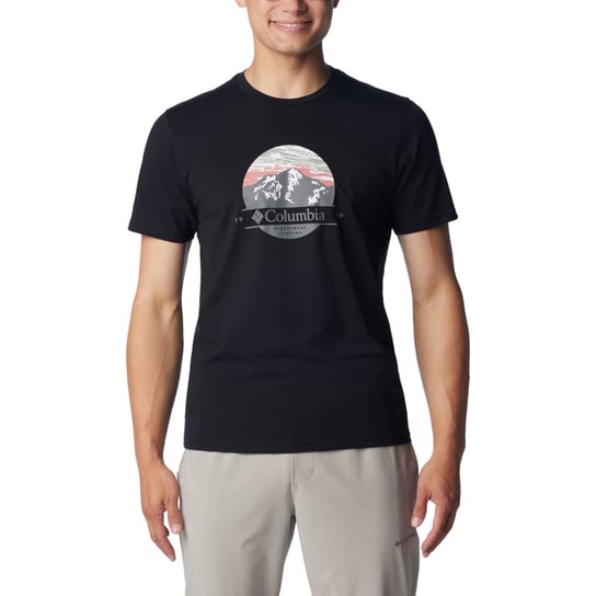 Columbia Path Lake II Graphic Tee 1934814020, Mężczyzna, T-shirt kompresyjny, Czarny Columbia