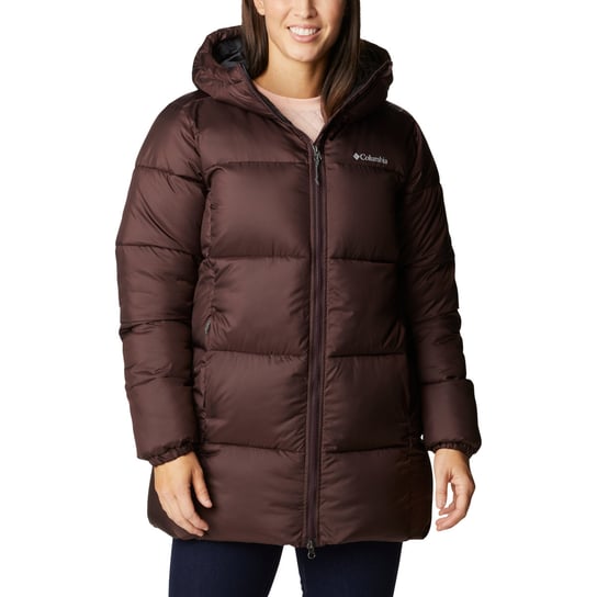 Columbia Puffect Mid Hooded Jacket 1864791203, Kobieta, Kurtka, Brązowy Columbia