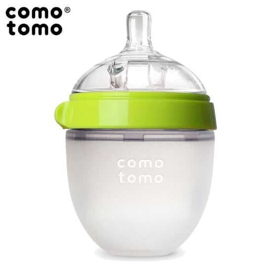Comotomo, Antykolkowa butelka silikonowa, MOM'S BREAST, 150 ml, Green, Newborn Comotomo