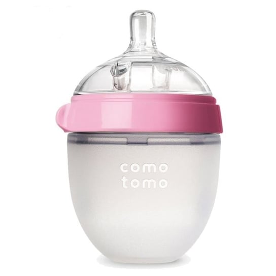 Comotomo, Antykolkowa butelka silikonowa, MOM'S BREAST, 150 ml, Pink, Newborn Comotomo
