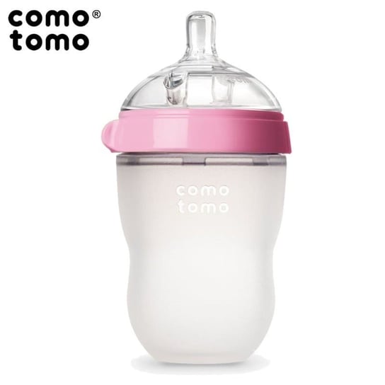 Comotomo, Antykolkowa butelka silikonowa, MOM'S BREAST, 250 ml, Pink BABY Comotomo
