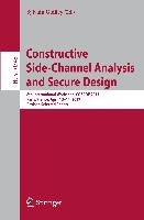 Constructive Side-Channel Analysis and Secure Design Springer-Verlag Gmbh, Springer International Publishing
