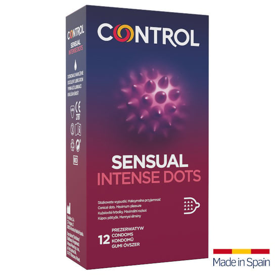 Control, Sensual Intense Dots, Prezerwatywy z dużymi wypustkami, 12 szt. Control