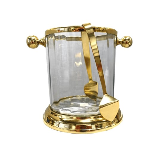 COOLER szklany ze szczypcami, złote elementy, styl glamour Inny producent