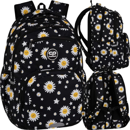 Coolpack Pojemny Plecak Szkolny Młodzieżowy Pick Dla Dziewczynki Czarny Kwiaty CoolPack