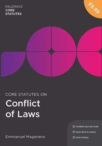 Core Statutes on Conflict of Laws Emmanuel Maganaris