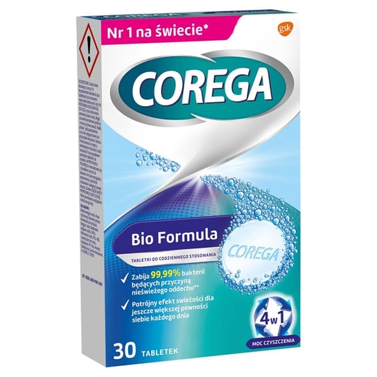 Corega, Bio Formula , Tabletki do czyszczenia protez zębowych, 30 szt. Corega