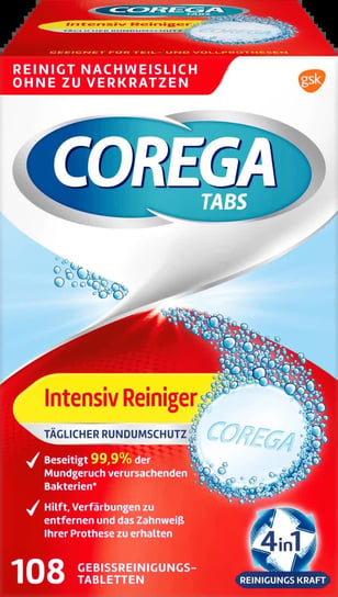 Corega Intensive, Tabletki do Czyszczenia Protez, 108 szt. Corega