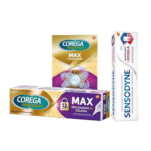 Corega Max + Sensodyne, Zestaw Kosmetyków, 3 Szt. Corega