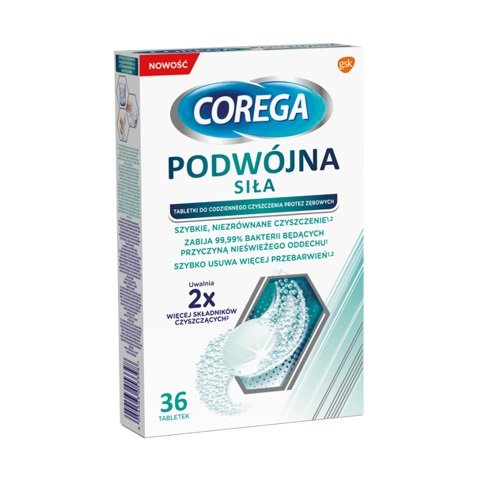 Corega, tabletki do czyszczenia protez zębowych Podwójna Siła, 36 szt. Corega