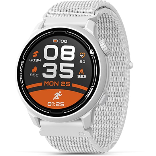 Coros, Zegarek sportowy, PACE 2 Premium GPS Sport Watch, biały, nylon Coros