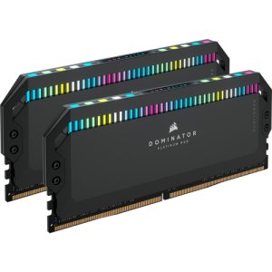 CORSAIR DOMINATOR PLATINUM RGB DDR5 RAM 32 GB (2x16 GB) 5600 MHz CL36 Pamięć komputerowa kompatybilna z Intel XMP iCUE - czarna (CMT32GX5M2B5600C36) Corsair