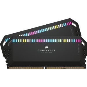 CORSAIR DOMINATOR PLATINUM RGB DDR5 RAM 32 GB (2x16 GB) 7200 MHz CL34 Pamięć komputerowa kompatybilna z Intel XMP iCUE - czarna (CMT32GX5M2X7200C34) Corsair