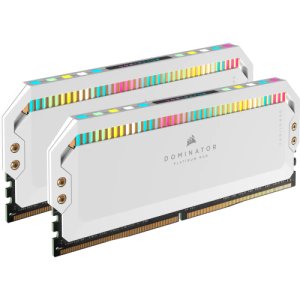 CORSAIR DOMINATOR PLATINUM RGB DDR5 RAM 64 GB (2x32 GB) 5600 MHz CL40 Intel XMP iCUE Kompatybilna pamięć komputerowa - biała (CMT64GX5M2B5600C40W) Corsair