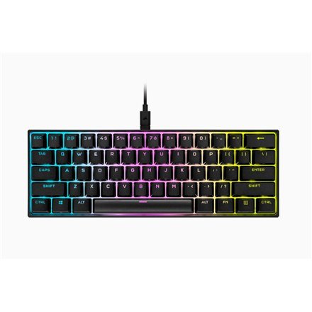 Corsair Mini Mechanical Gaming Keyboard K65 RGB On-Board Memory; Supported in iCUE, RGB LED light, NA, Wired, Black, Speed Swit Corsair