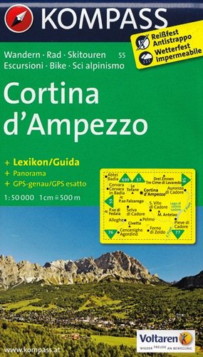 Cortina d'Ampezzo. Mapa turystyczna 1:50 000 Kompass