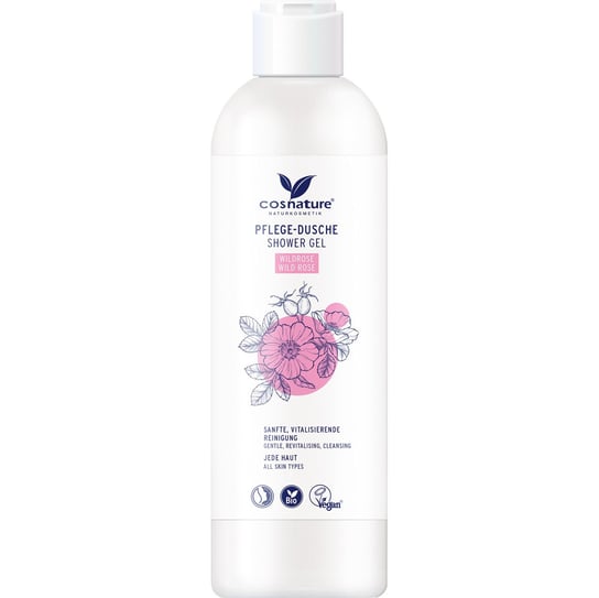 Cosnature BIO, Naturalny nawilżający żel pod prysznic z dziką różą, 250ml Cosnature