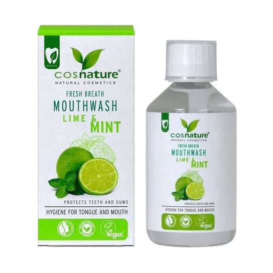 Cosnature Fresh breath mouthwash naturalny płyn do płukania jamy ustnej o smaku limonki i mięty 300ml Cosnature