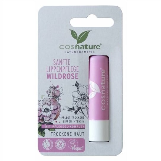 Cosnature, Lip Care naturalny ochronny balsam do ust z olejkiem z dzikiej róży 4.8g Cosnature