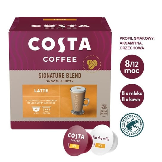 Costa Coffee, kawa kapsułki Signature Blend Latte, 16 kapsułek Costa Coffee