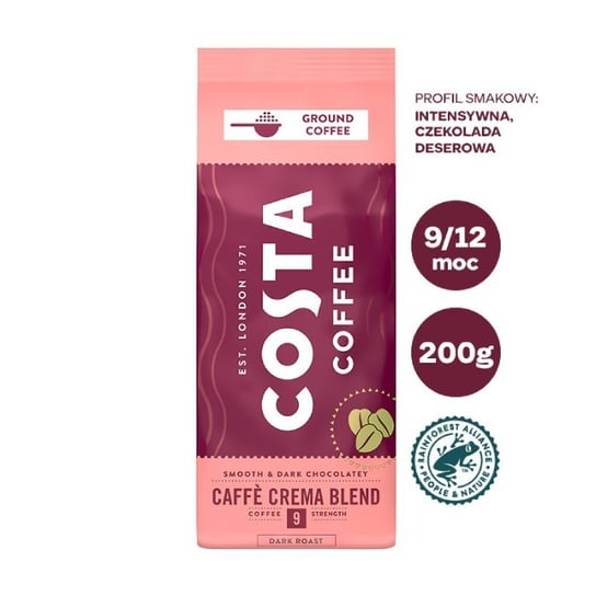 Costa Coffee, kawa mielona Cafe Crema Blend, 200 g Costa Coffee