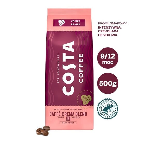 Costa Coffee, kawa ziarnista Crema Blend, 500 g Costa Coffee