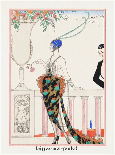 Costumes Parisiens: Grande robe du soir from Journal des Dames et des Modes, George Barbier - plakat 70x100 cm Galeria Plakatu