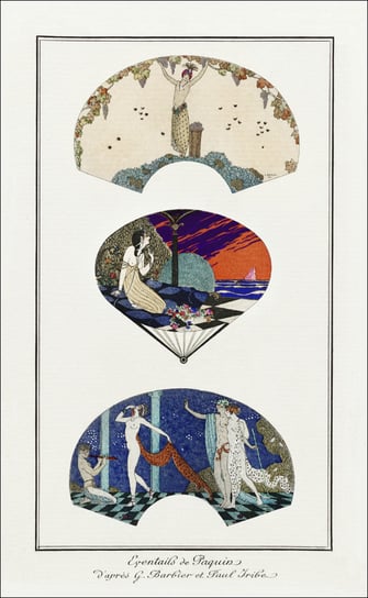 Costumes Parisiens, No.112: Manteau de velours from Journal des Dames et des Modes, George Barbier - plakat 59,4x84,1 cm Galeria Plakatu