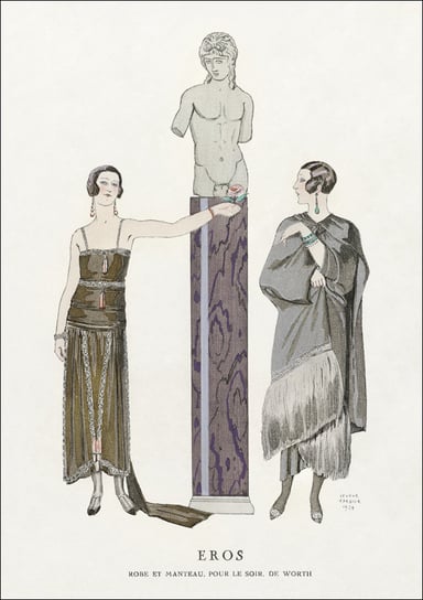 Costumes Parisiens, No.164: Costume de Yacht from Journal des Dames et des Modes (1914) fashion illustration in high resolution by, George Barbier - plakat 50x70 cm Galeria Plakatu