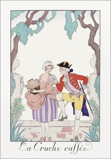 Costumes Parisiens, no. 3: Toilette d’Été, Toilette d’Été Blouson de Linon sur Jupe de foulard from Journal des Dames et des Modes, George Barbier - plakat 20x30 cm Galeria Plakatu